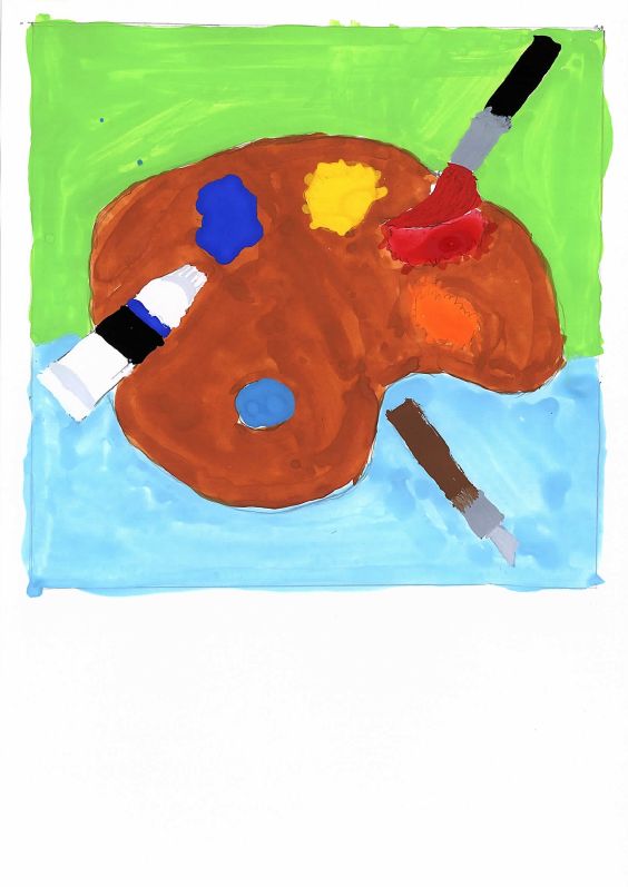 中３年　新開皇介　教室表示「美術室」