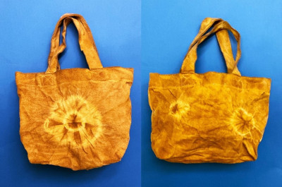 中１年　河野恭介　コーヒー染めミニトートバッグ